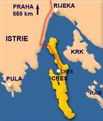 Mapka Kvarneského zálivu